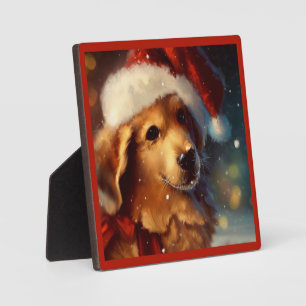 Weihnachtshund 4 fotoplatte