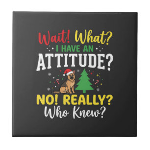 Weihnachtshund Attitüde Humor Fliese