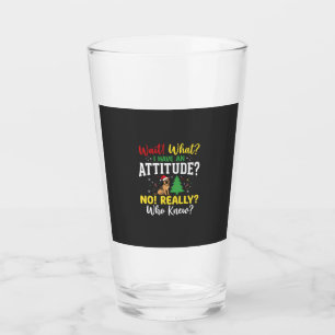 Weihnachtshund Attitüde Humor Glas