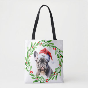 Weihnachtshund Black Frenchie French Bulldog Santa