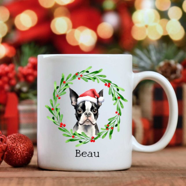 Weihnachtshund Boston Terrier Terrier Holidays Hau Kaffeetasse (Von Creator hochgeladen)