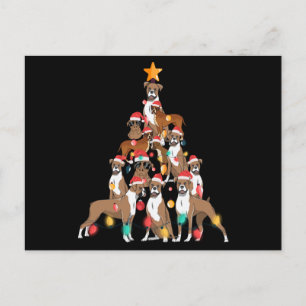 Weihnachtshund Boxer Tree Holiday Dog Lover Xmas Postkarte