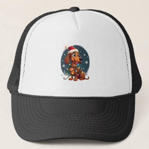Weihnachtshund Dachshund Weihnachtsmann Xmas Wiene Truckerkappe