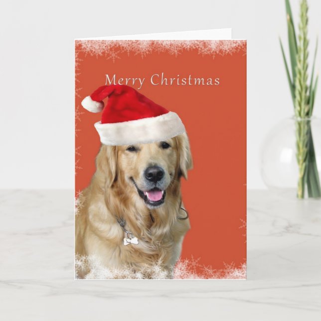 Weihnachtshund Feiertagskarte (Vorderseite)