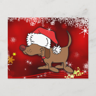 Weihnachtshund Feiertagspostkarte
