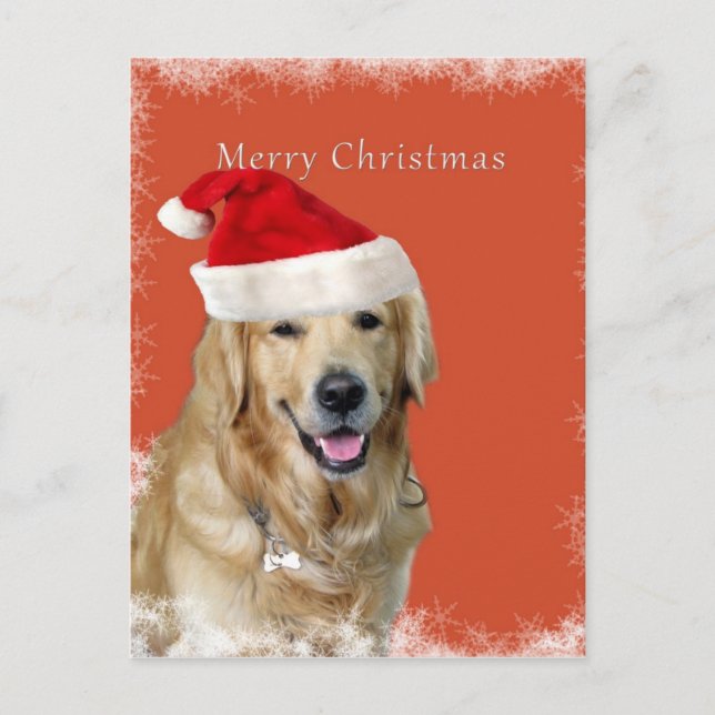 Weihnachtshund Feiertagspostkarte (Vorderseite)
