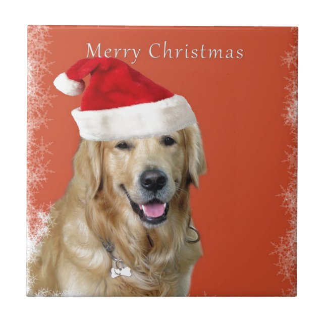Weihnachtshund Fliese (Vorderseite)