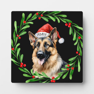 Weihnachtshund Fotoplatte