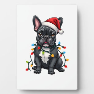Weihnachtshund Französische Bulldogge Xmas Frenchi Fotoplatte