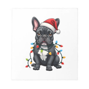 Weihnachtshund Französische Bulldogge Xmas Frenchi Notizblock