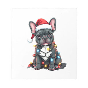 Weihnachtshund Französische Bulldogge Xmas Frenchi Notizblock