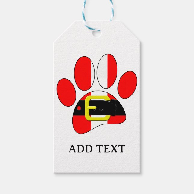 Weihnachtshund Geschenkanhänger (Vorderseite)