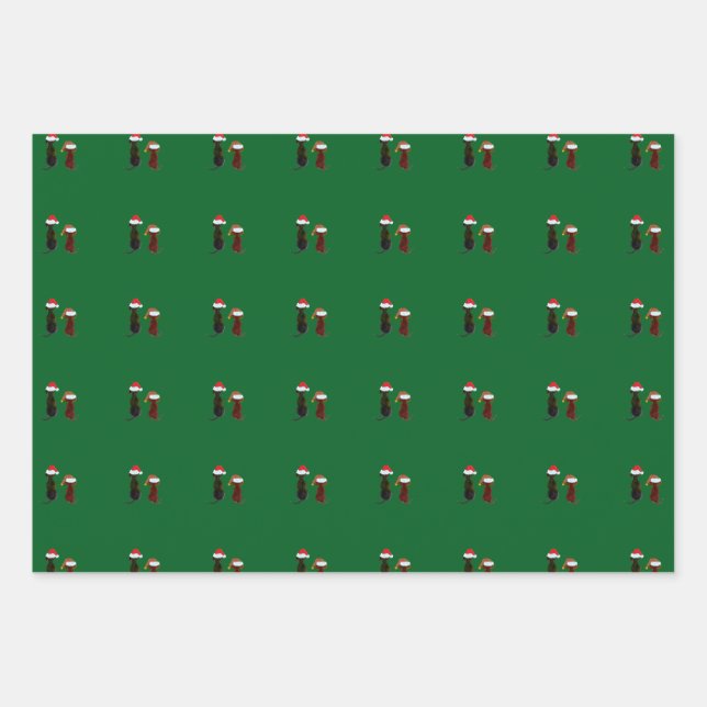Weihnachtshund Geschenkpapier Set (Vorderseite 3)
