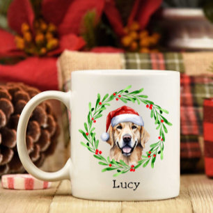 Weihnachtshund Golden Retriever Weihnachtsfeiertag Kaffeetasse