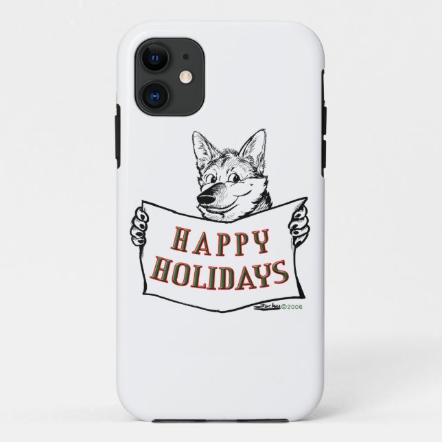Weihnachtshund: Happy Holidays Case-Mate iPhone Hülle (Rückseite)