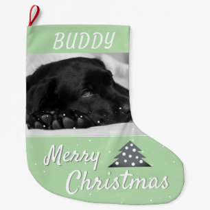 Weihnachtshund Haustier Name und Foto Großer Weihnachtsstrumpf