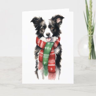 Weihnachtshund, Holiday Border Collie LEER Feiertagskarte