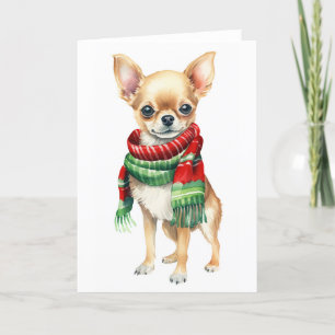 Weihnachtshund, Holiday Chihuahua BLANK Feiertagskarte