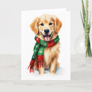 Weihnachtshund, Holiday Golden Retriever, LEER Feiertagskarte