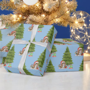 Weihnachtshund Hund in Lights Geschenkpapier