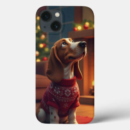 Weihnachtshund im Cartoon Case-Mate iPhone Hülle
