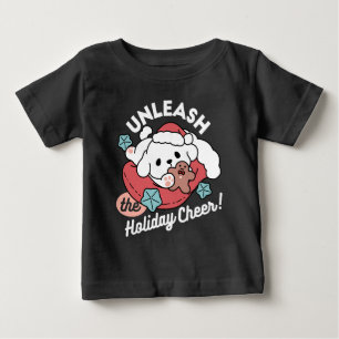 Weihnachtshund in der Weihnachtsmannmütze - Feiert Baby T-shirt