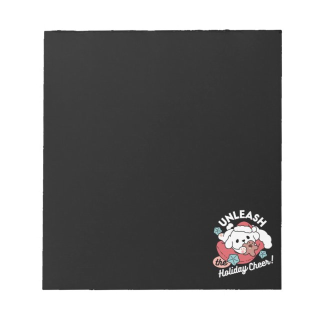 Weihnachtshund in der Weihnachtsmannmütze - Feiert Notizblock (Vorderseite)