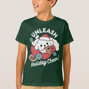 Weihnachtshund in der Weihnachtsmannmütze - Feiert T-Shirt