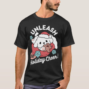Weihnachtshund in der Weihnachtsmannmütze - Feiert T-Shirt