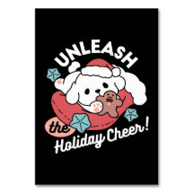 Weihnachtshund in der Weihnachtsmannmütze - Feiert