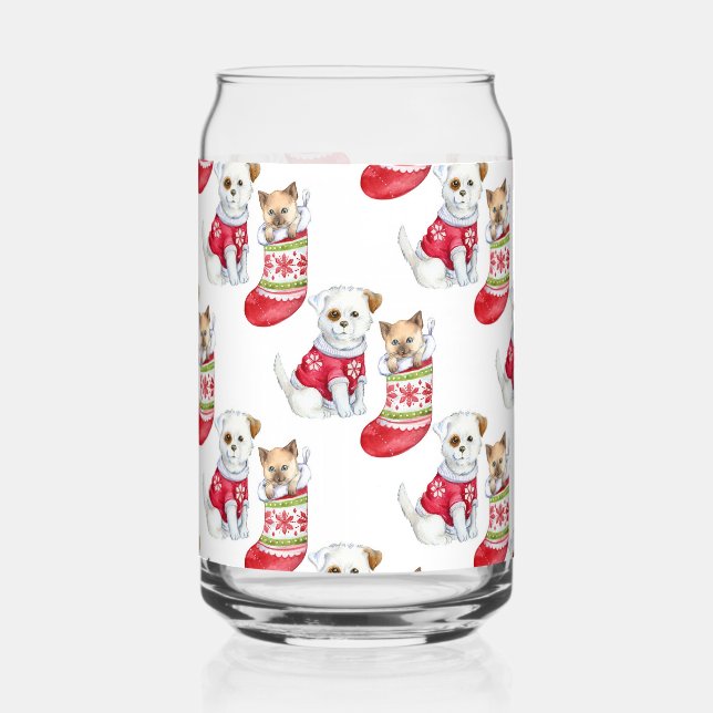 Weihnachtshund & Katze Dosenglas (Rückseite)