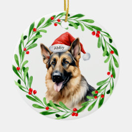 Weihnachtshund Keramik Ornament