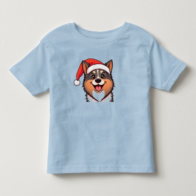 Weihnachtshund Kleinkind T-shirt (Vorderseite)