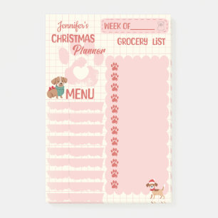 Weihnachtshund Lover To-Do Liste Nachhinweise Post-it Klebezettel