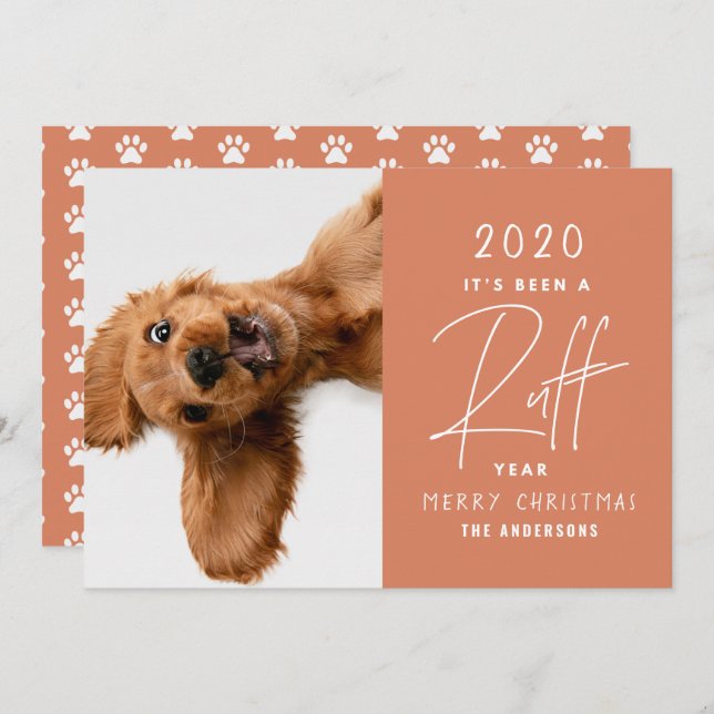 Weihnachtshund lustige Rudel Jahr in Rezensionskar Karte (Vorne/Hinten)