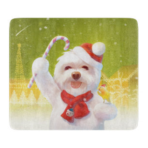 Weihnachtshund mit Candy Cane Schneidebrett