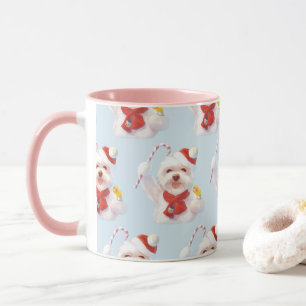 Weihnachtshund mit Candy Cane Tasse