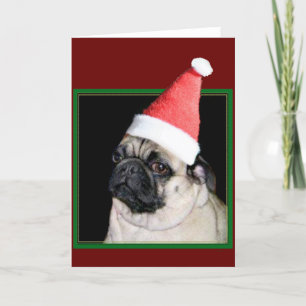Weihnachtshund Mops Feiertagskarte