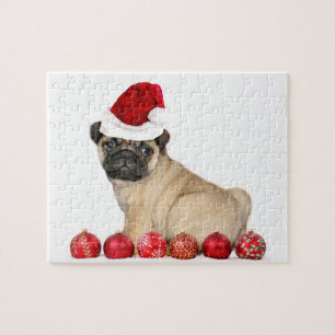 Weihnachtshund Mops Puzzle