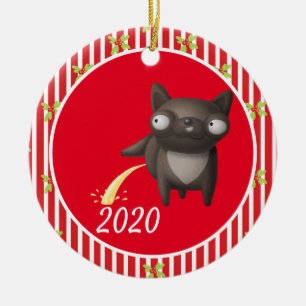 Weihnachtshund Peeing Covid Funny 2020 Keramik Ornament