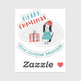 Weihnachtshund Personalisiert Aufkleber