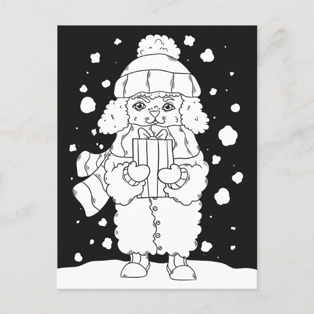 Weihnachtshund Postkarte (Vorderseite)