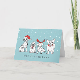 Weihnachtshund Puns Santa Dogs Woofy Weihnachten Karte