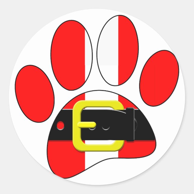 Weihnachtshund Runder Aufkleber (Vorderseite)