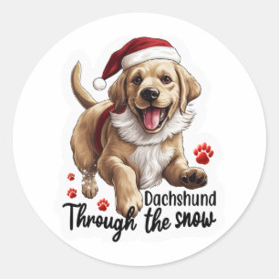 Weihnachtshund Runder Aufkleber