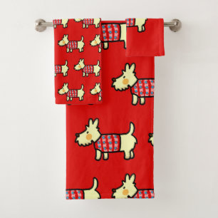 Weihnachtshund Santa Pfoten Festiver Welpe Badhandtuch Set