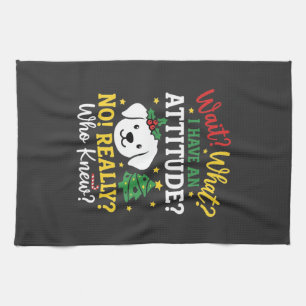 Weihnachtshund Stimmung Feiertags Humor Geschirrtuch