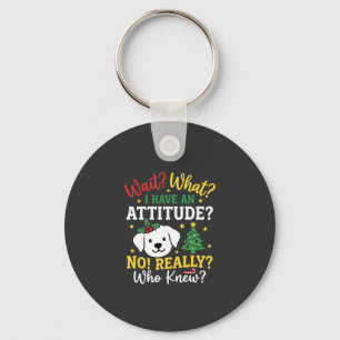 Weihnachtshund Stimmung Feiertags Humor Schlüsselanhänger