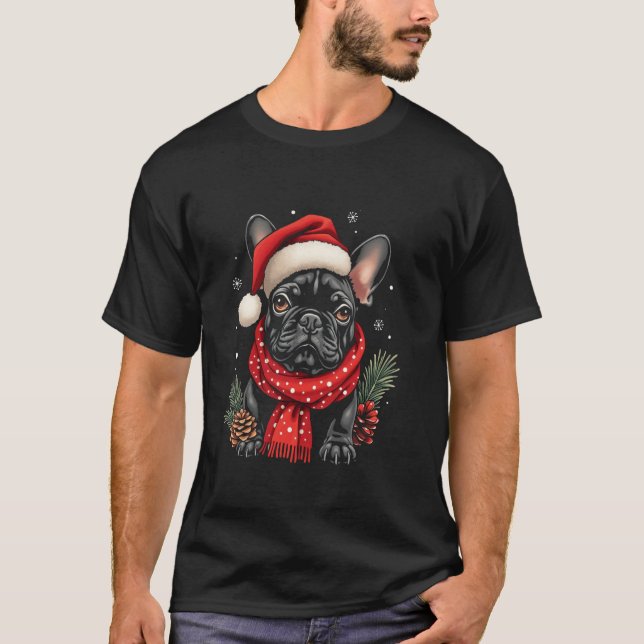 Weihnachtshund T-Shirt (Vorderseite)
