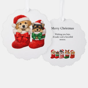 Weihnachtshund Winter Strick Ornament Karte
